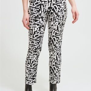 Joseph Ribkoff Black and White Straight Leg Pants
